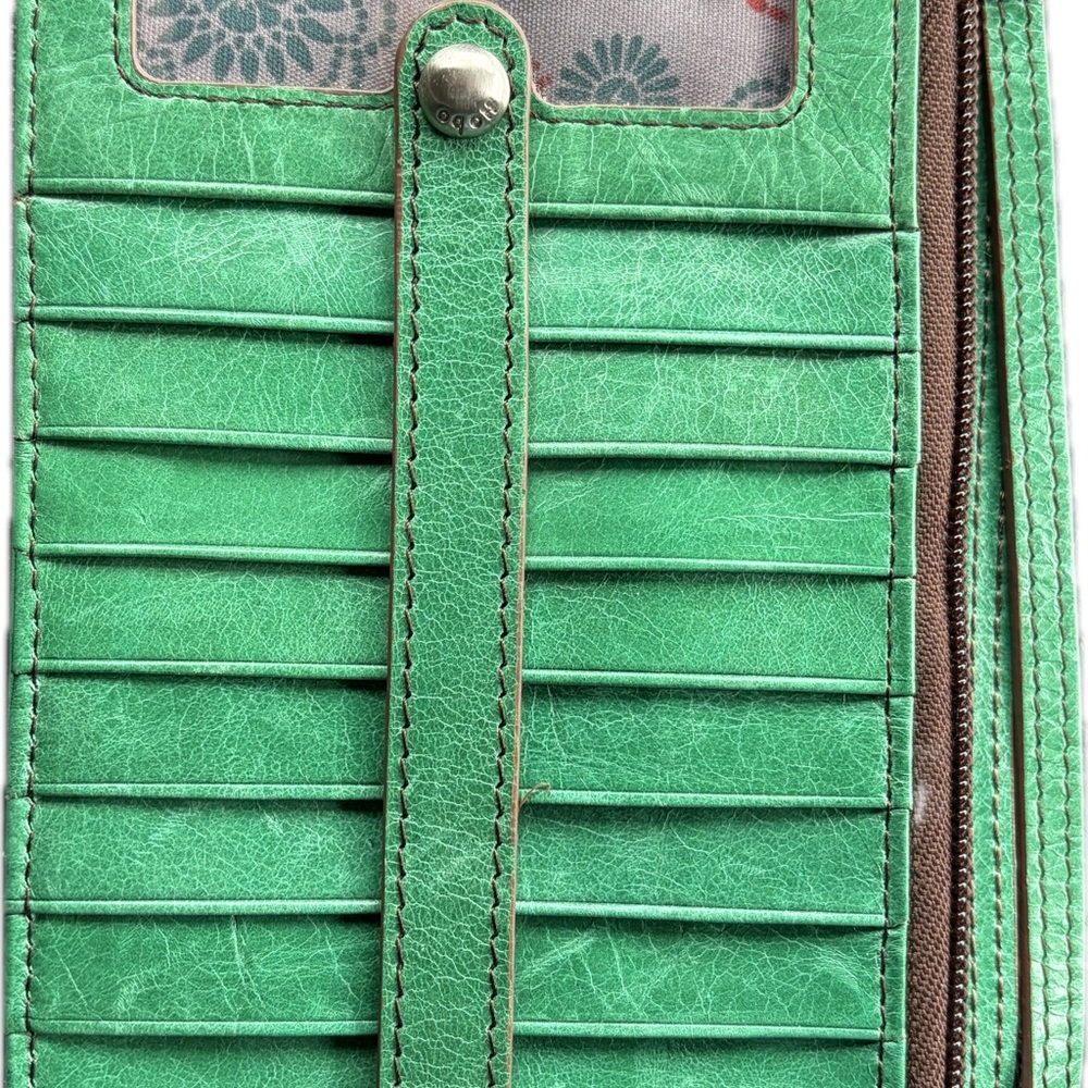HOBO Teal Green Leather Wristlet Clutch - Picture 4 of 5